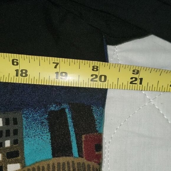 Karin Stevens Vintage Skyscraper Night Light Graphic Black Padded Sz 10 Pantsuit - Picture 7 of 16